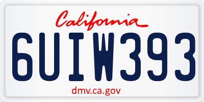 CA license plate 6UIW393