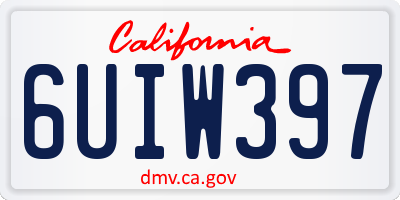 CA license plate 6UIW397