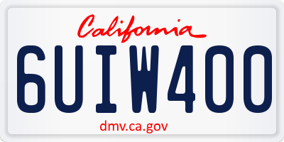 CA license plate 6UIW400