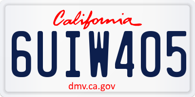 CA license plate 6UIW405