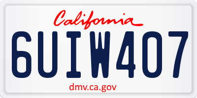CA license plate 6UIW407