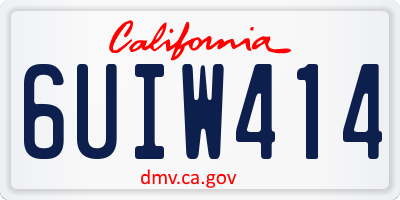 CA license plate 6UIW414