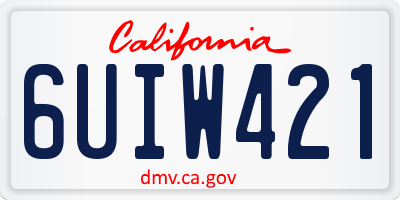 CA license plate 6UIW421