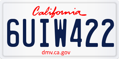 CA license plate 6UIW422