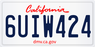 CA license plate 6UIW424