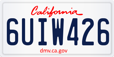 CA license plate 6UIW426