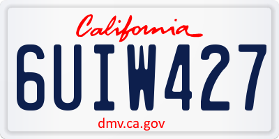 CA license plate 6UIW427