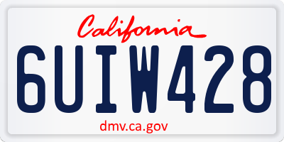 CA license plate 6UIW428