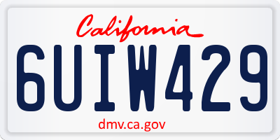 CA license plate 6UIW429