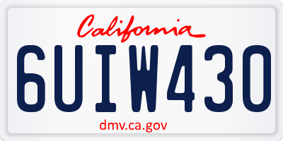 CA license plate 6UIW430