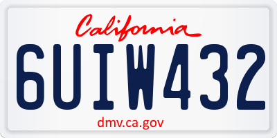 CA license plate 6UIW432