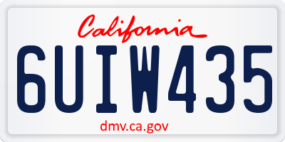 CA license plate 6UIW435