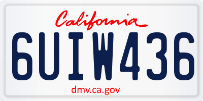 CA license plate 6UIW436