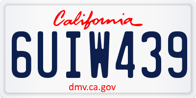 CA license plate 6UIW439