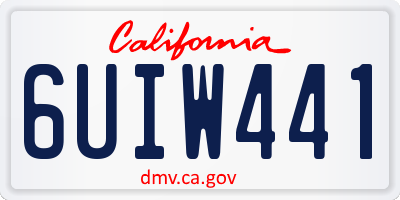 CA license plate 6UIW441