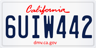 CA license plate 6UIW442
