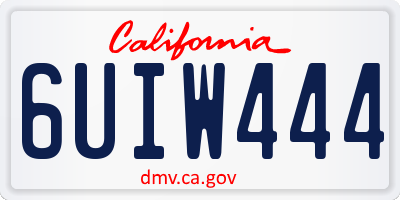 CA license plate 6UIW444
