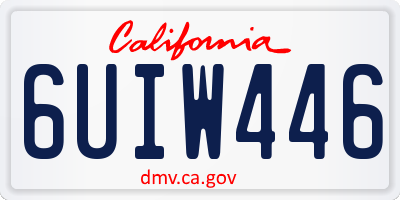 CA license plate 6UIW446