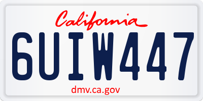CA license plate 6UIW447
