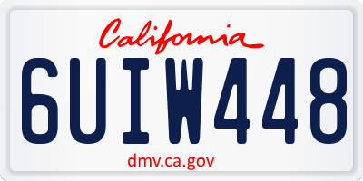 CA license plate 6UIW448