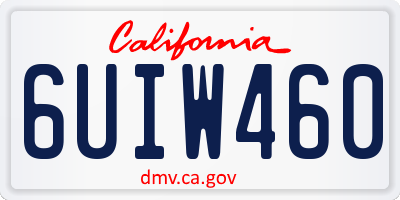 CA license plate 6UIW460