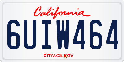 CA license plate 6UIW464