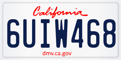 CA license plate 6UIW468