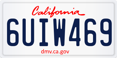 CA license plate 6UIW469