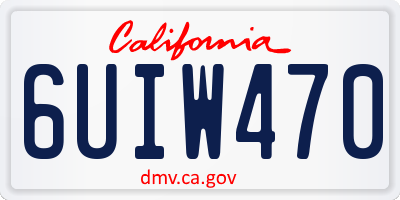 CA license plate 6UIW470