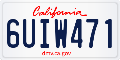 CA license plate 6UIW471