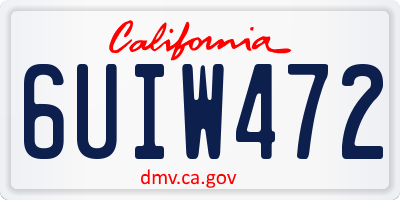 CA license plate 6UIW472