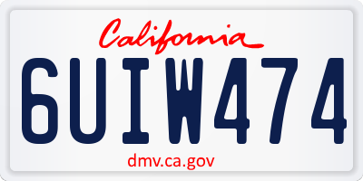 CA license plate 6UIW474