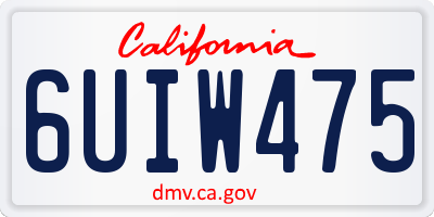 CA license plate 6UIW475