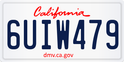 CA license plate 6UIW479