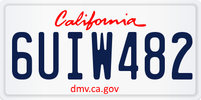 CA license plate 6UIW482