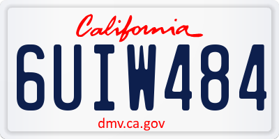 CA license plate 6UIW484