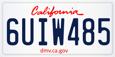 CA license plate 6UIW485
