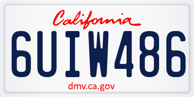 CA license plate 6UIW486