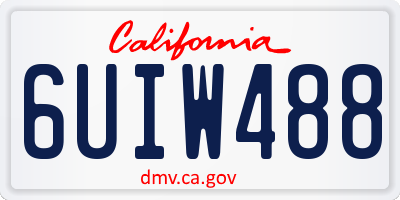 CA license plate 6UIW488