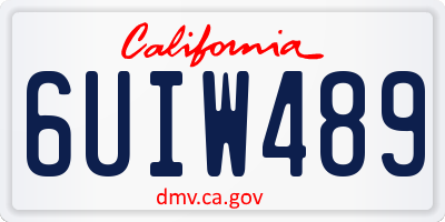 CA license plate 6UIW489