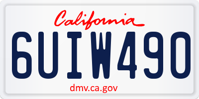 CA license plate 6UIW490