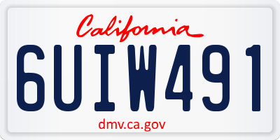 CA license plate 6UIW491