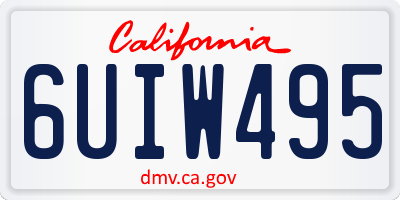 CA license plate 6UIW495