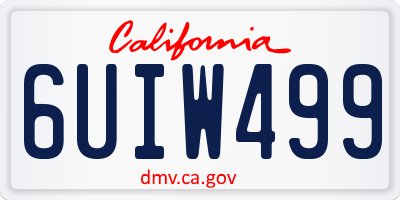 CA license plate 6UIW499