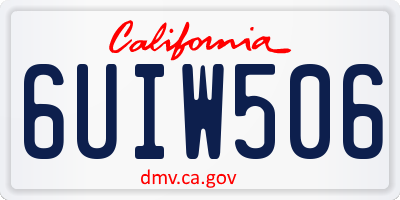 CA license plate 6UIW506