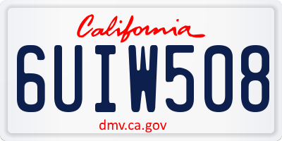 CA license plate 6UIW508