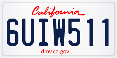 CA license plate 6UIW511