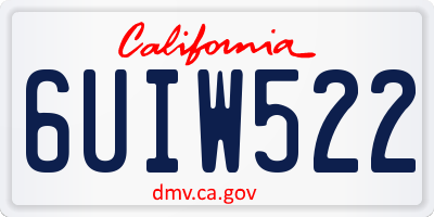 CA license plate 6UIW522