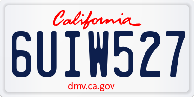 CA license plate 6UIW527