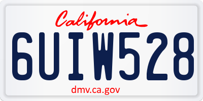 CA license plate 6UIW528